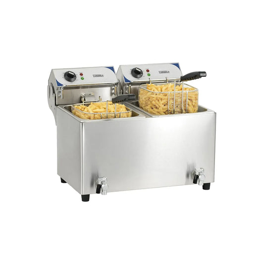 Friteuse électrique équipé de vanne de vidange 2 x 10 litres