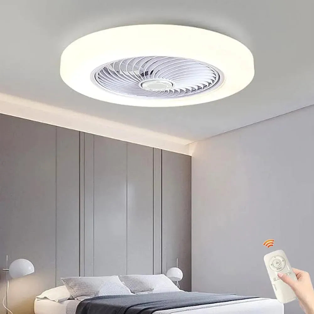 Ventilateur, 36 W, éclairage LED, décoration de salon, silencieux, blanc