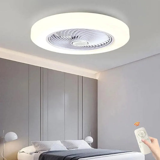 Ventilateur, 36 W, éclairage LED, décoration de salon, silencieux, blanc